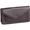 DUDU Portafoglio donna Astuccio Busta Borsellino in pelle Burro con Portamonete chiusura a Bottone Bordeaux