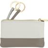 DUDU Astuccio portachiavi colorato in pelle uomo donna formato bustina con zip Grigio perla
