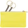 DUDU Astuccio portachiavi colorato in pelle uomo donna formato bustina con zip Citrus yellow