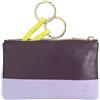 DUDU Astuccio portachiavi colorato in pelle uomo donna formato bustina con zip Deep purple