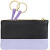 DUDU Astuccio portachiavi colorato in pelle uomo donna formato bustina con zip Black lavender