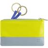 DUDU Astuccio portachiavi colorato in pelle uomo donna formato bustina con zip Lime