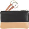DUDU Astuccio portachiavi colorato in pelle uomo donna formato bustina con zip Nero rosa