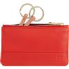 DUDU Astuccio portachiavi colorato in pelle uomo donna formato bustina con zip Rosso fiamma