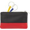 DUDU Astuccio portachiavi colorato in pelle uomo donna formato bustina con zip Nero