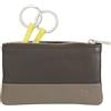 DUDU Astuccio portachiavi colorato in pelle uomo donna formato bustina con zip Coffee brown