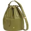 DUDU Borsa a Secchiello Donna in Pelle Grande con Tracolla Regolabile e Chiusura a Coulisse - Borsa Elegante, Spaziosa e Pratica per Uso Quotidiano e Occasioni Speciali Olive green