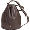 DUDU Borsa a Secchiello Donna in Pelle Grande con Tracolla Regolabile e Chiusura a Coulisse - Borsa Elegante, Spaziosa e Pratica per Uso Quotidiano e Occasioni Speciali Coffee brown