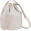 DUDU Borsa a Secchiello Donna in Pelle Grande con Tracolla Regolabile e Chiusura a Coulisse - Borsa Elegante, Spaziosa e Pratica per Uso Quotidiano e Occasioni Speciali Perla