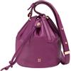 DUDU Piccola Borsa a Secchiello da Donna in Vera Pelle con Tracolla Regolabile e Chiusura a Coulisse - Borsa a Tracolla Elegante e Compatta con Cordoncino, Perfetta per l'Uso Quotidiano Fucsia