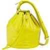 DUDU Piccola Borsa a Secchiello da Donna in Vera Pelle con Tracolla Regolabile e Chiusura a Coulisse - Borsa a Tracolla Elegante e Compatta con Cordoncino, Perfetta per l'Uso Quotidiano Lime