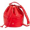 DUDU Piccola Borsa a Secchiello da Donna in Vera Pelle con Tracolla Regolabile e Chiusura a Coulisse - Borsa a Tracolla Elegante e Compatta con Cordoncino, Perfetta per l'Uso Quotidiano Rosso fiamma
