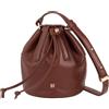 DUDU Piccola Borsa a Secchiello da Donna in Vera Pelle con Tracolla Regolabile e Chiusura a Coulisse - Borsa a Tracolla Elegante e Compatta con Cordoncino, Perfetta per l'Uso Quotidiano Cioccolato