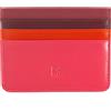 DuDu Porta carte di credito colorato in pelle Nappa 6 tasche DUDU Lampone