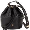 DUDU Piccola Borsa a Secchiello da Donna in Vera Pelle con Tracolla Regolabile e Chiusura a Coulisse - Borsa a Tracolla Elegante e Compatta con Cordoncino, Perfetta per l'Uso Quotidiano Nero rosa