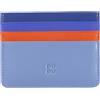 DuDu Porta carte di credito colorato in pelle Nappa 6 tasche DUDU Blu pastello