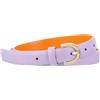 DUDU Cintura da Donna Sottile in Pelle Morbida, H 20mm, Made in Italy, Elegante, Regolabile Accorciabile Provence lilac