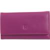 DUDU Portachiavi Classico in Vera Pelle Uomo Donna Multicolore a 6 Ganci Fucsia