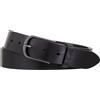 DUDU Cintura da Uomo in Pelle Cuoio Vegetale, Made in Italy, H 35mm, Cintura Morbida e Resistente di Alta Qualità Nero