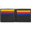 DUDU Portafoglio Piccolo da Uomo RFID in Pelle Multicolore Porta Carte Tessere Nero