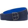 DUDU Cintura Uomo Reversibile in Pelle Liscia e Nabuk Bicolore, Made in Italy, Double Face, con Fibbia Personalizzata Multicolore