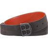 DUDU Cintura Uomo Reversibile in Pelle Liscia e Nabuk Bicolore, Made in Italy, Double Face, con Fibbia Personalizzata Multicolore2
