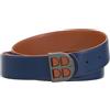DUDU Cintura Uomo Reversibile in Vera Pelle Bicolore, Made in Italy, Double Face, H 35mm, con Fibbia Personalizzata Multicolore