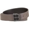 DUDU Cintura Uomo Reversibile in Vera Pelle Bicolore, Made in Italy, Double Face, H 35mm, con Fibbia Personalizzata Multicolore2