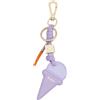 DUDU Portachiavi in Pelle con Cono Gelato, Portachiavi Uomo Donna, con Anello e Moschettone, Portachiavi Estivo Design Blueberry