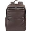 DUDU Zaino in Pelle Uomo Donna Porta PC fino a 15,6" MacBook 16 Pollici, Zaino da Viaggio 20 Litri, Zaino Ufficio Lavoro Multicomparto Elegante Coffee brown