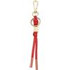 DUDU Portachiavi in Pelle Minimalista, Portachiavi per Uomo Donna con Moschettone e Anello, Design Minimal Compatto Leggero Rosso fiamma
