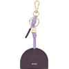 DUDU Portachiavi in Pelle Uomo Donna, Portachiavi con Moschettone e 2 Anelli, Ideale per Regali Deep purple