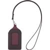 DUDU Porta Badge da Collo in Pelle, con Cordino Staccabile, Porta Pass formato Carta di Credito, Portabadge per Fiere Convegni Ufficio Burgundy scuro