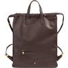 DUDU Zaino Donna a Sacca in Morbida Pelle, Zaino con Coulisse e Bottone Magnetico, Doppia Maniglia, Zaino Semplice Elegante Coffee brown