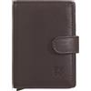 DUDU Portafoglio Portacarte Uomo in Pelle Protezione RFID, Piccolo Miniwallet con Cardprotector in Alluminio, Porta Banconote e Chiusura a Bottone Burgundy scuro