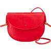 DUDU Borsa Donna a Tracolla con Patta in Vera Pelle, Piccola Borsetta a Spalla con Pattina a Bottone Magnetico, Borsa Rosso fiamma