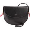DUDU Borsa Donna a Tracolla con Patta in Vera Pelle, Piccola Borsetta a Spalla con Pattina a Bottone Magnetico, Borsa Nero rosa