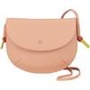 DUDU Borsa Donna a Tracolla con Patta in Vera Pelle, Piccola Borsetta a Spalla con Pattina a Bottone Magnetico, Borsa Rosa cipria