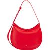 DUDU Borsa a Spalla Morbida Donna Media in Vera Pelle, Borsa Hobo con Spallina Regolabile, Borsetta a Tracolla con Cerniera Zip Rosso fiamma