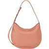 DUDU Borsa a Spalla Morbida Donna Media in Vera Pelle, Borsa Hobo con Spallina Regolabile, Borsetta a Tracolla con Cerniera Zip Rosa flamingo