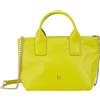 DUDU Borsa Donna Piccola a Tracolla in Vera Pelle, Borsa Mini Bag da Sera Elegante, 22 x 13 cm, Doppi Manici, Tracolla a Catena, Chiusura Zip Lime