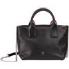 DUDU Borsa Donna Piccola a Tracolla in Vera Pelle, Borsa Mini Bag da Sera Elegante, 22 x 13 cm, Doppi Manici, Tracolla a Catena, Chiusura Zip Nero rosa