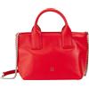 DUDU Borsa Donna Piccola a Tracolla in Vera Pelle, Borsa Mini Bag da Sera Elegante, 22 x 13 cm, Doppi Manici, Tracolla a Catena, Chiusura Zip Rosso fiamma