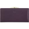 DUDU Portafoglio Donna Grande Vera Pelle con Protezione RFID, Porta Carte di Credito con Portamonete Borsellino Clic Clac, Portafogli Porta Banconote Colorato Deep purple