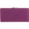 DUDU Portafoglio Donna Grande Vera Pelle con Protezione RFID, Porta Carte di Credito con Portamonete Borsellino Clic Clac, Portafogli Porta Banconote Colorato Fucsia