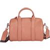 DUDU Borsa Donna a Cilindro in Vera Pelle, Borsa Morbida Cilindrica, Barrel Bag con Tracolla e Due Manici, Design Elegante Colorata Rosa flamingo