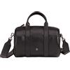 DUDU Borsa Donna a Cilindro in Vera Pelle, Borsa Morbida Cilindrica, Barrel Bag con Tracolla e Due Manici, Design Elegante Colorata Nero rosa
