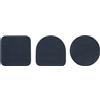 DUDU Set di 3 Sottobicchieri in Morbida Pelle Colorati, Bifacciale Double Face, di Forma Quadrati Rotondi, 9,5x9,5 cm, Design Elegante Navy