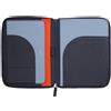 DUDU Cartella Portadocumenti A5 in Vera Pelle da Uomo Donna, Porta Tablet iPad Mini, Portablocchi, Organizer per Blocco Note Quaderno A5 Navy
