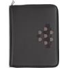 DUDU Cartella Portadocumenti A5 in Vera Pelle da Uomo Donna, Porta Tablet iPad Mini, Portablocchi, Organizer per Blocco Note Quaderno A5 Anthracite Mosaic